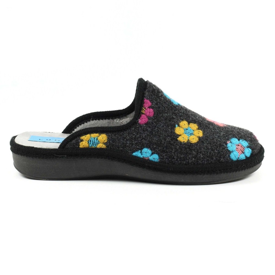 Slippers Lunar | Anther Black Mule Slipper