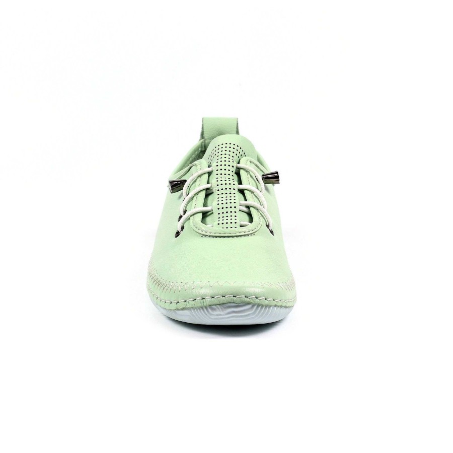 Shoes Lunar | Abbie Mint Leather Plimsoll