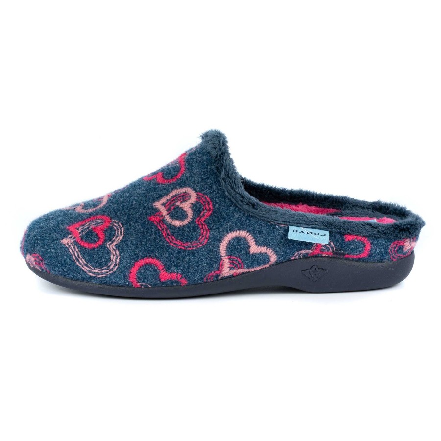 Slippers Lunar | Honey Blue Heart Mule Slipper