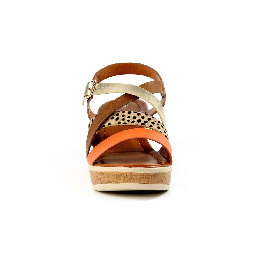 Sandals Lunar | Arundel Orange Wedge Sandal