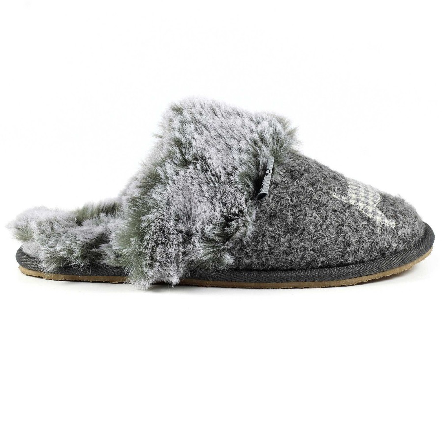 Lazy Dogz Lunar | Scottie Iii Grey Mule Slipper