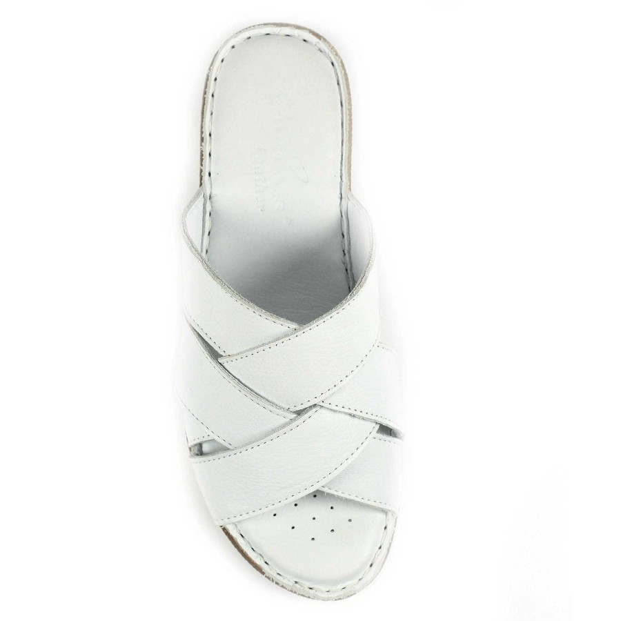 Sandals Lunar | Gwen White Leather Sandal