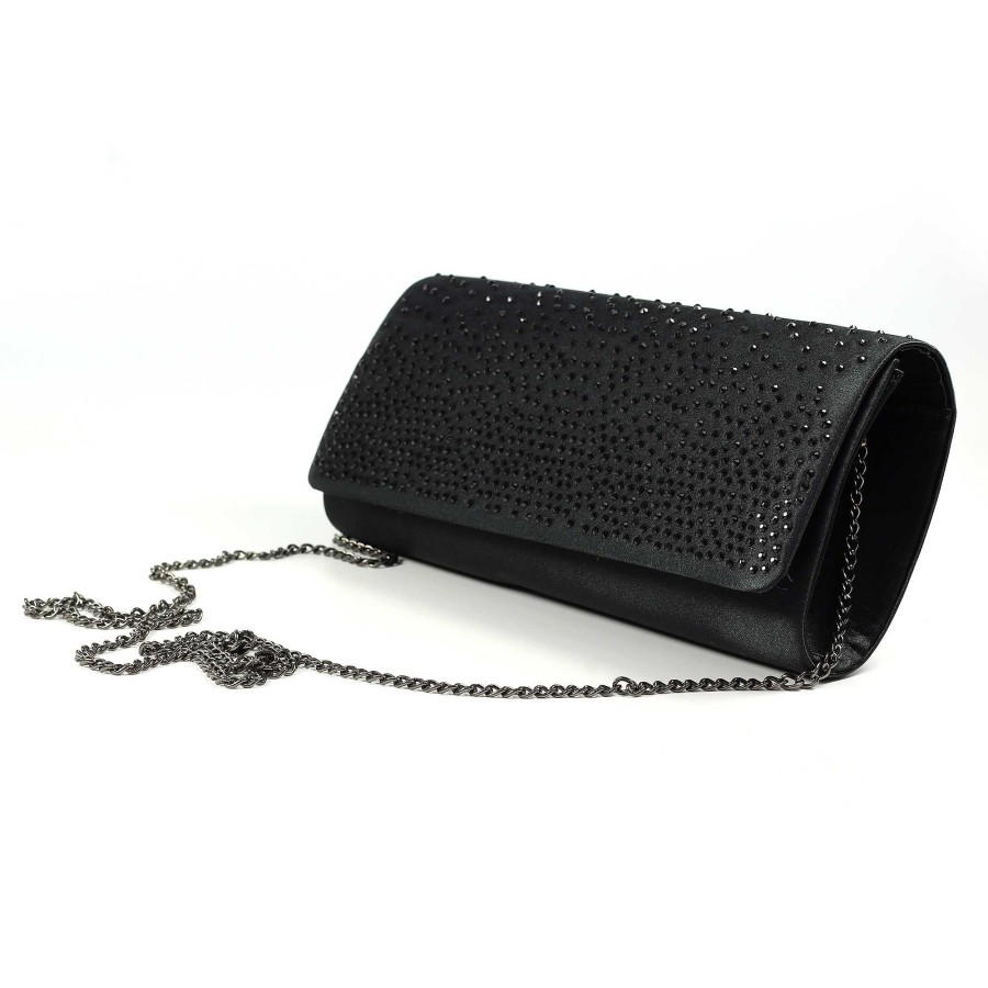 Handbags Lunar | Lucia Black Satin Bag