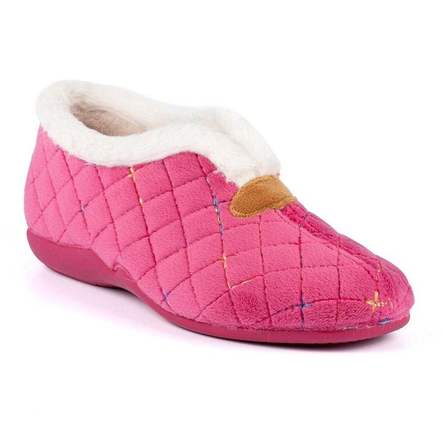 Slippers Lunar | Jem Pink Fur Trim Slipper Slipper