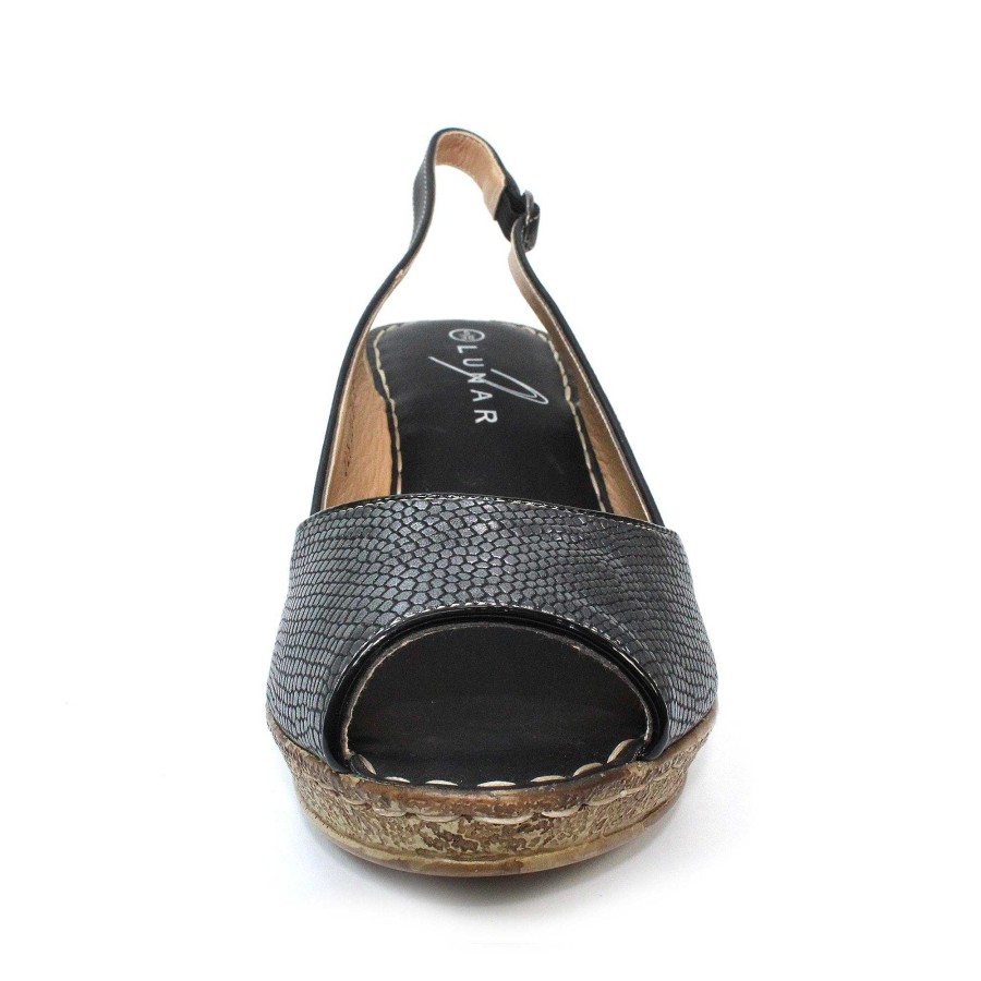 Sandals Lunar | Barnes Wedge Sling Back Sandal