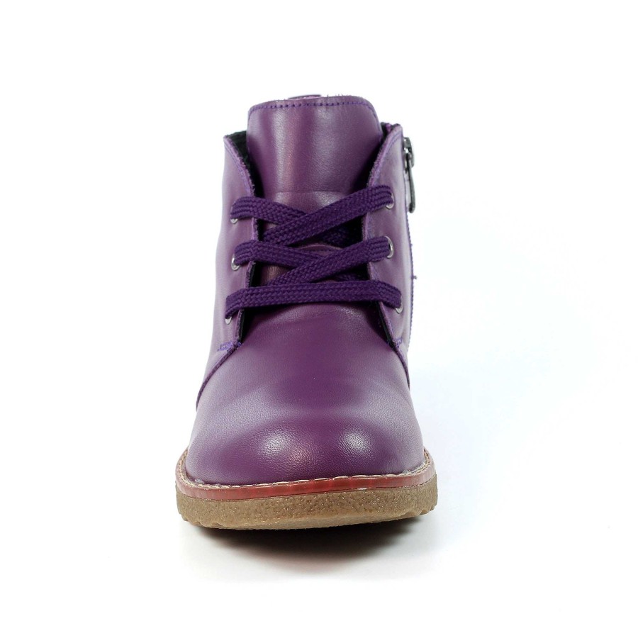 Boots Lunar | Claire Purple Leather Ankle Boot