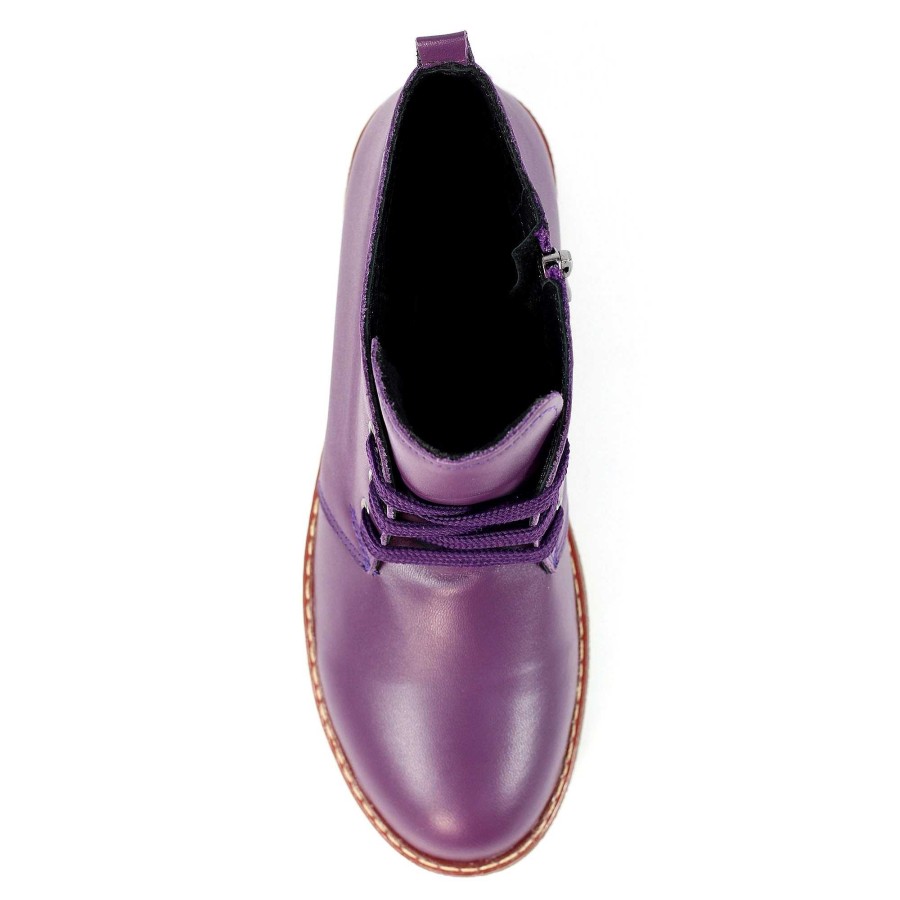 Boots Lunar | Claire Purple Leather Ankle Boot