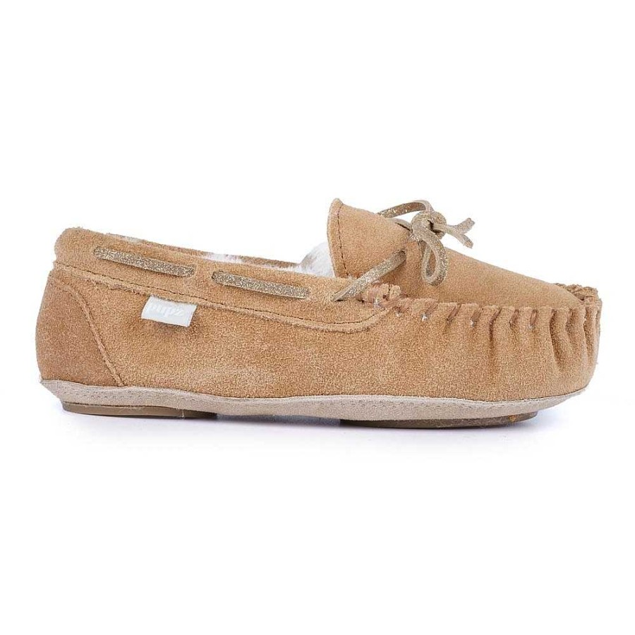 Slippers Lunar | Kids Sadie Junior Suede Moccassin Slipper