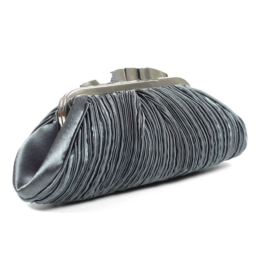 Handbags Lunar | Sienna Ii Dark Grey Clutch Bag