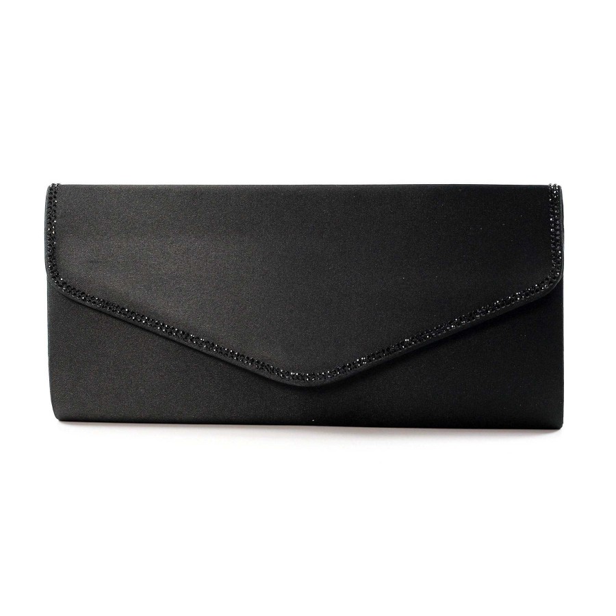 Handbags Lunar | Janelle Black Satin Bag