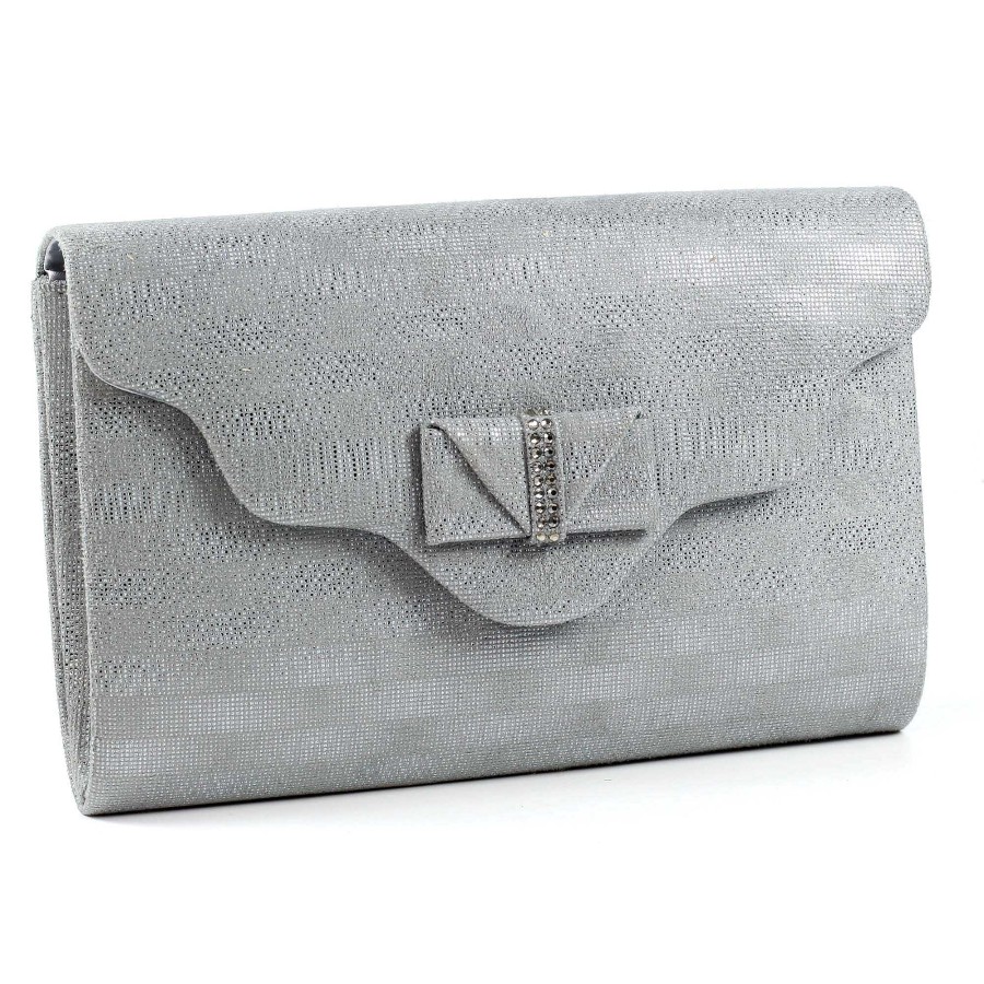 Handbags Lunar | Mira Pewter Clutch Bag