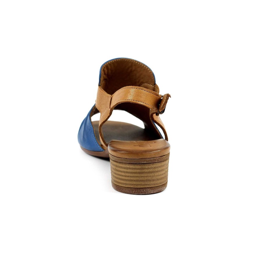 Sandals Lunar | Lazy Dogz Jaden Blue Leather Sandal