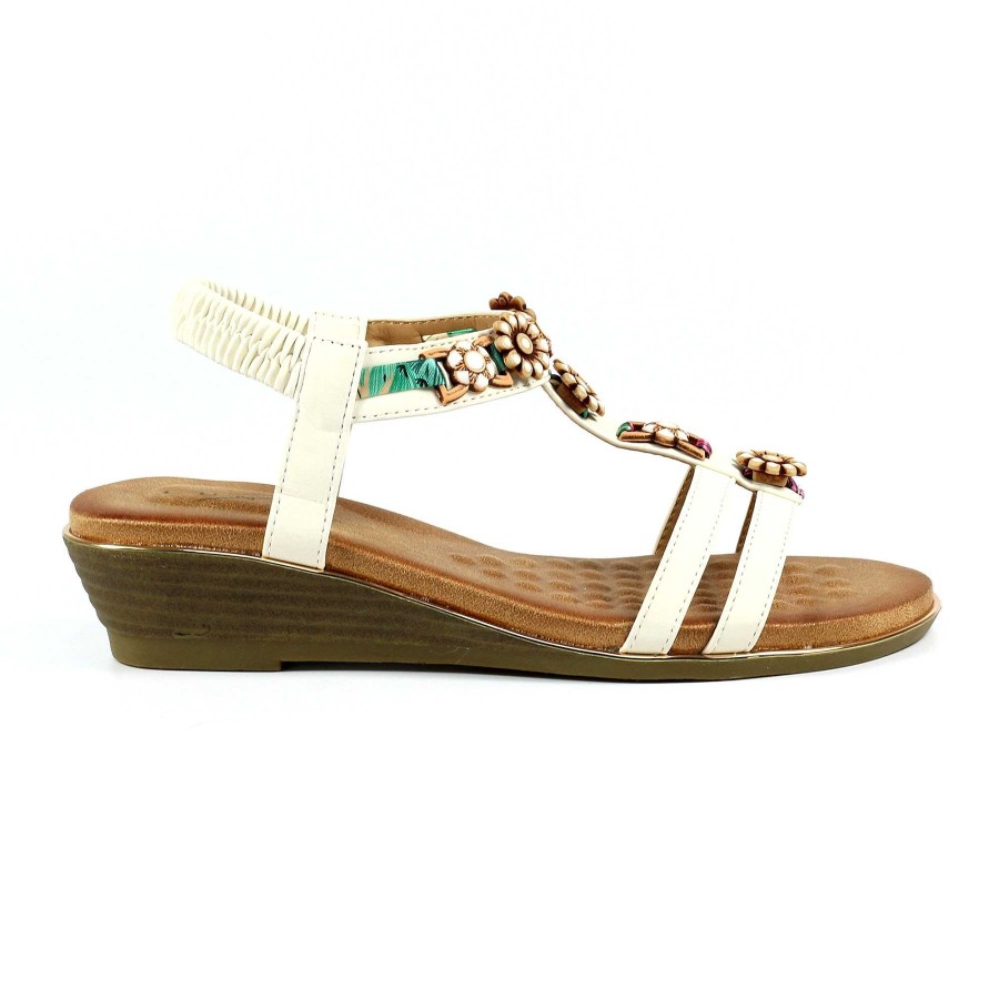 Sandals Lunar | Frankie White Wedge Sandal