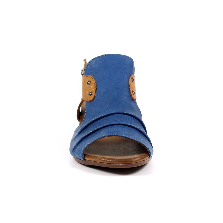 Sandals Lunar | Lazy Dogz Jaden Blue Leather Sandal