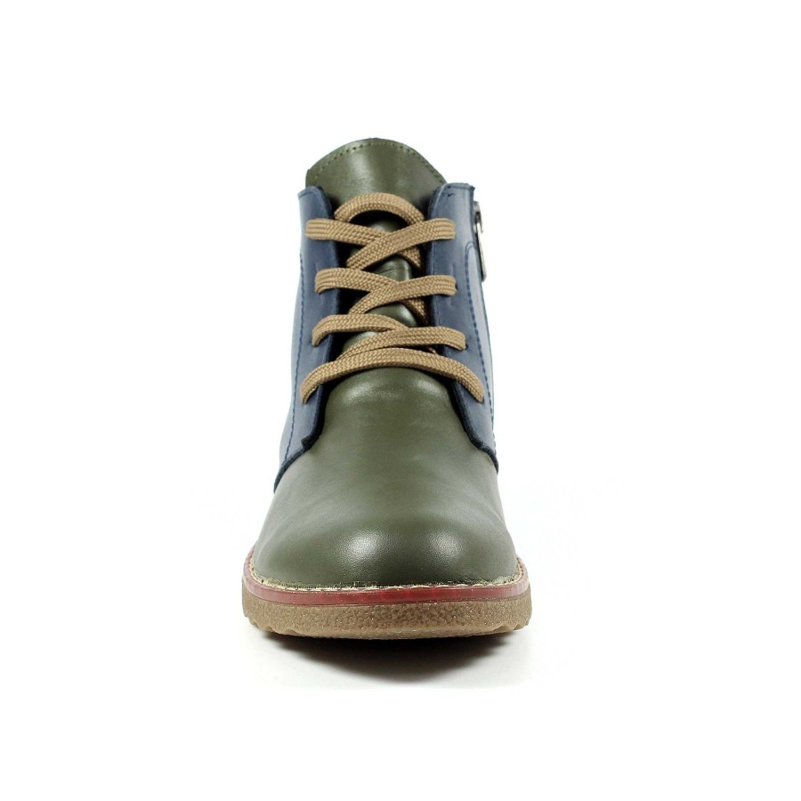 Boots Lunar | Ladies Nickee Olive Multi Leather Boot