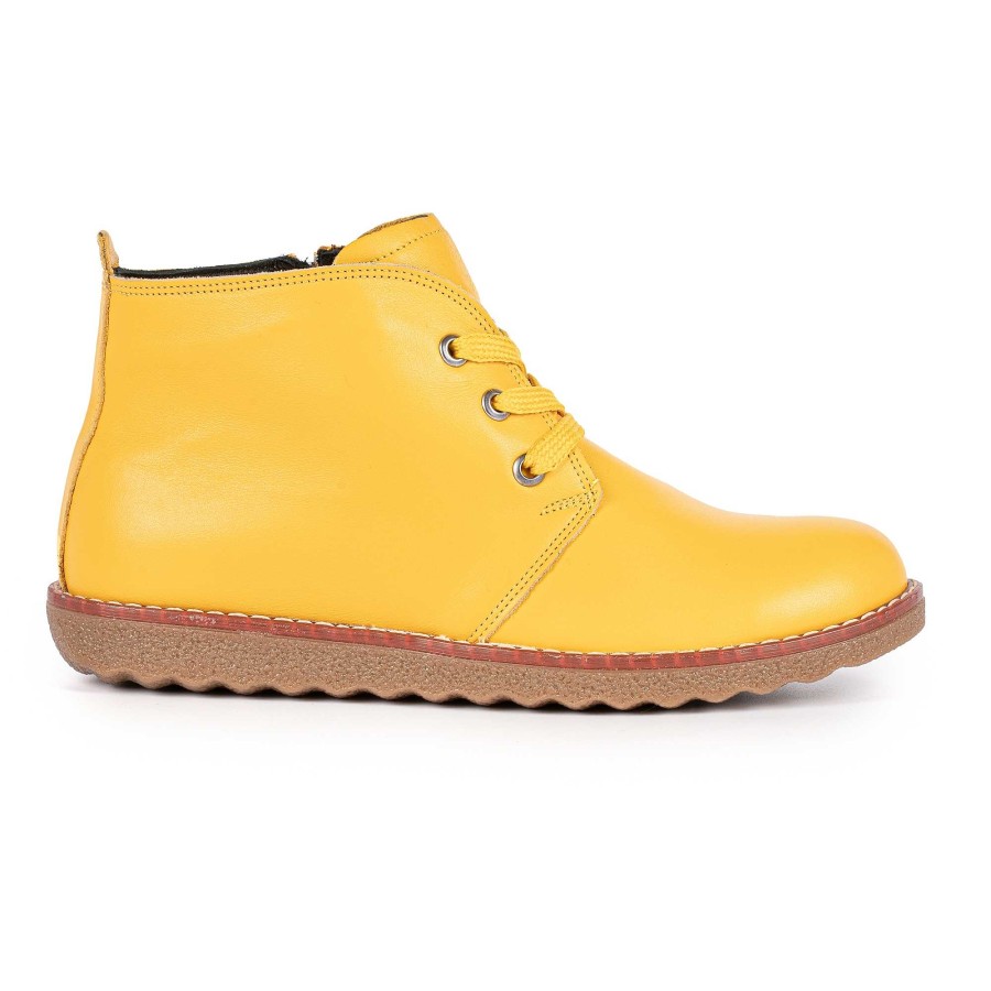 Boots Lunar | Claire Yellow Leather Ankle Boot