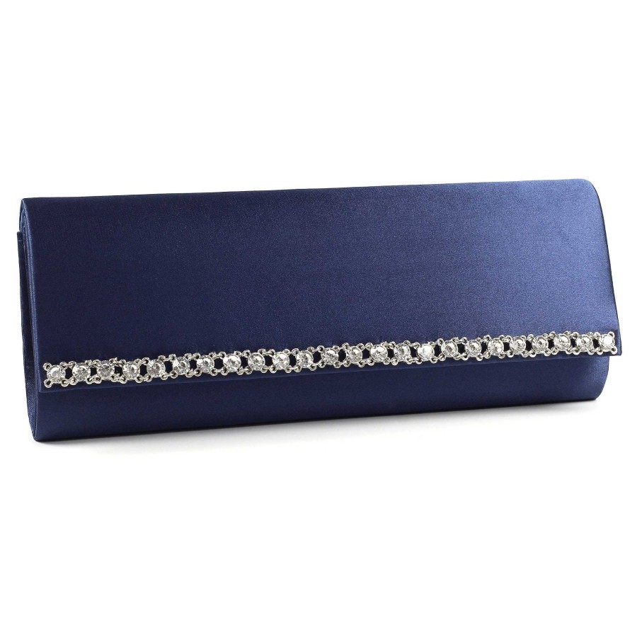 Handbags Lunar | Latoya Navy Satin Bag