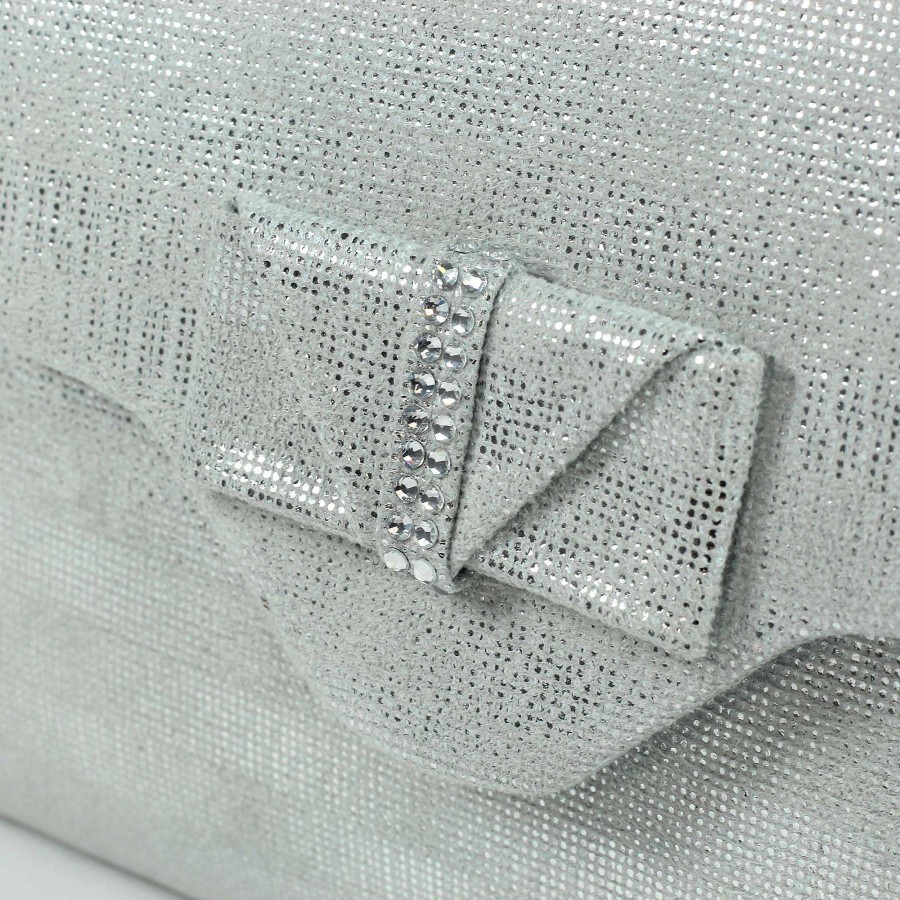 Handbags Lunar | Mira Silver Clutch Bag