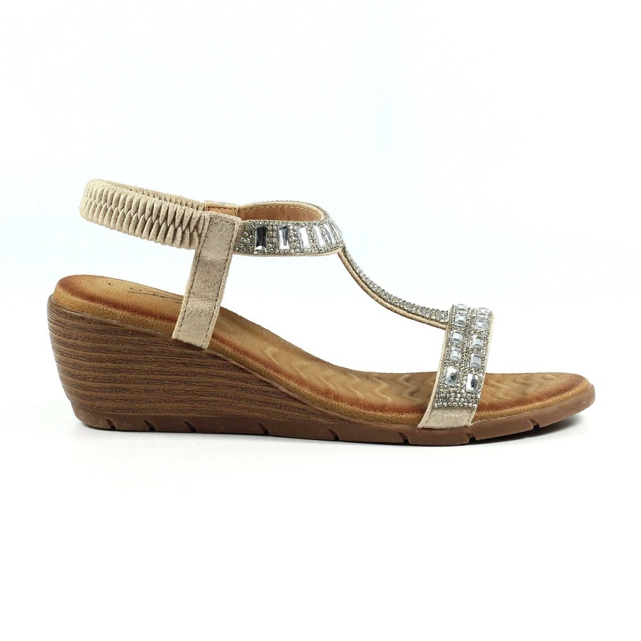 Sandals Lunar | Macie Silver Wedge Sandal