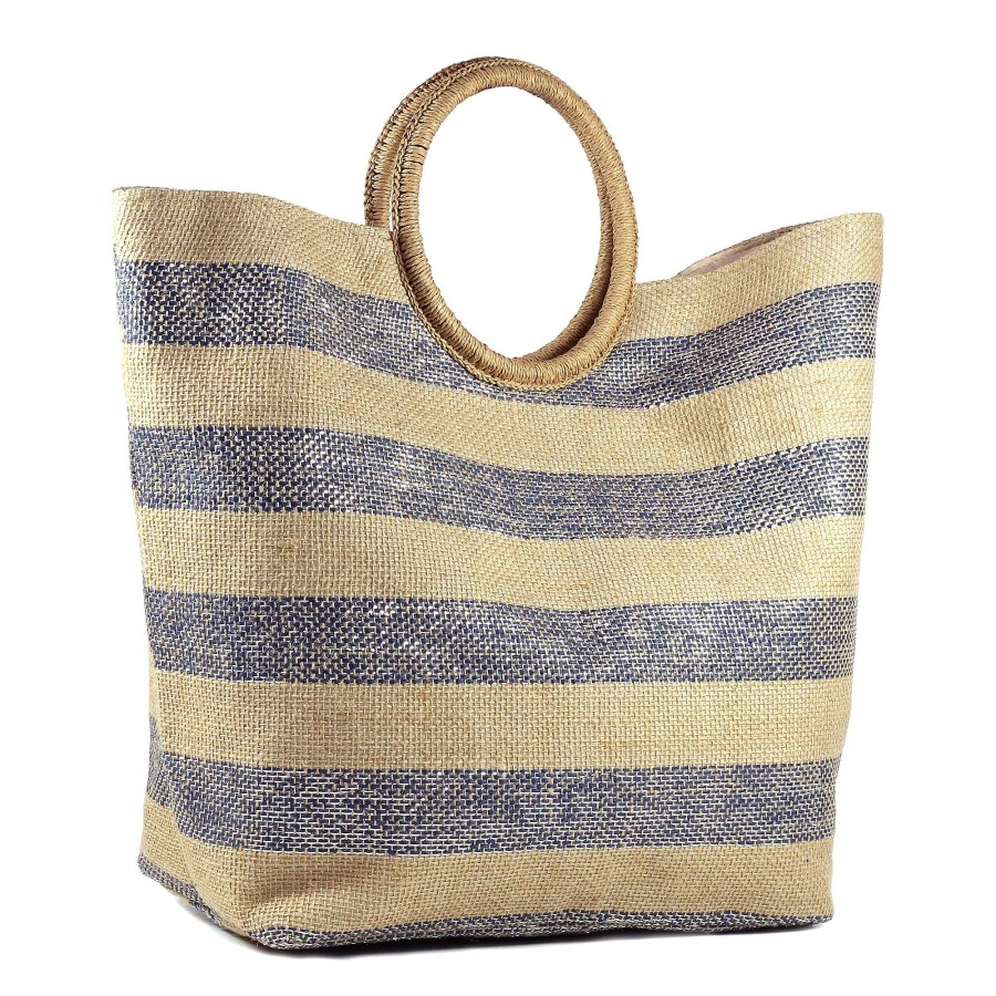 Handbags Lunar | Evie Blue Stripe Beach Bag