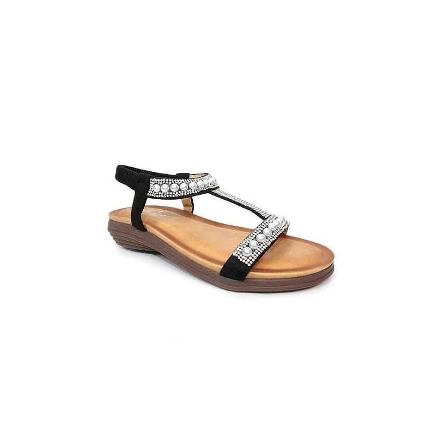 Sandals Lunar | Tancy Black Pearl Sandal