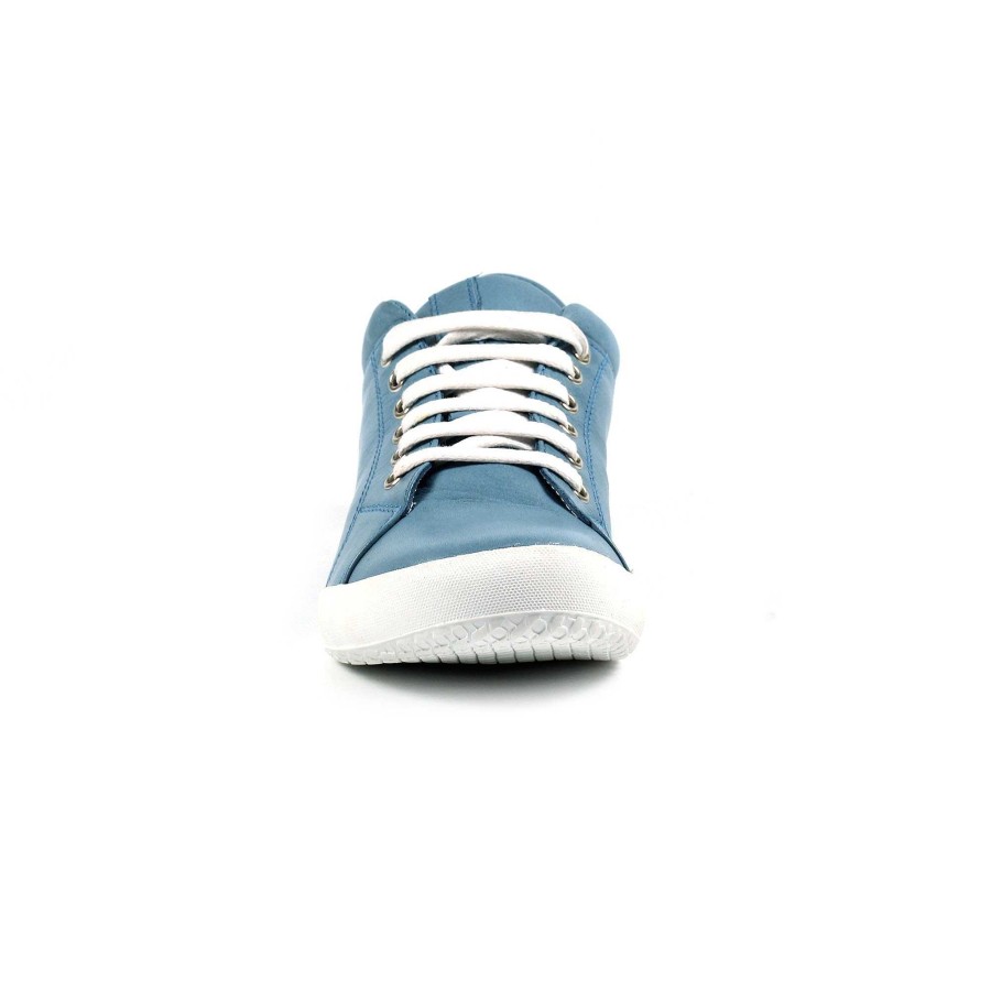 Shoes Lunar | Carrick Ii Mid Blue Leather Trainer