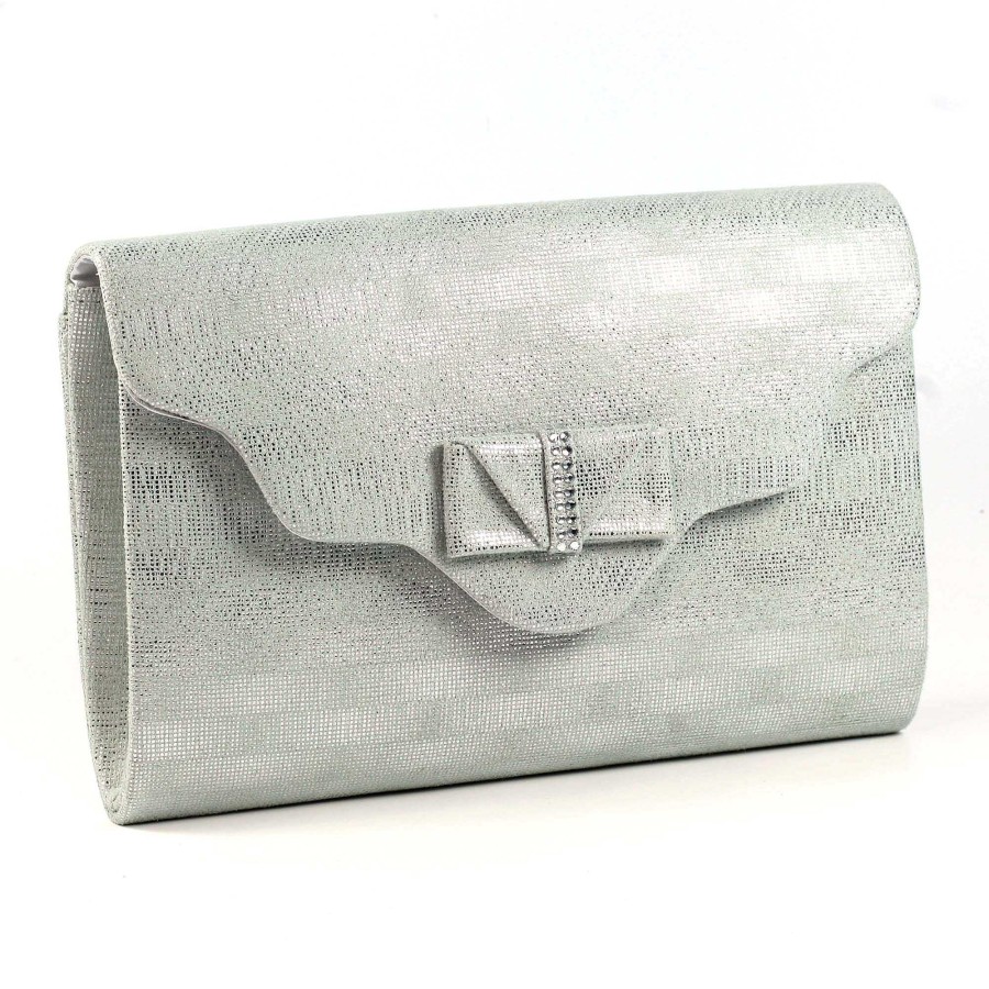 Handbags Lunar | Mira Silver Clutch Bag