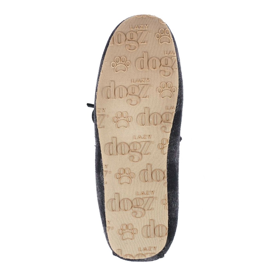 Slippers Lunar | Mens Lumber Check Felt Moccasin Slipper