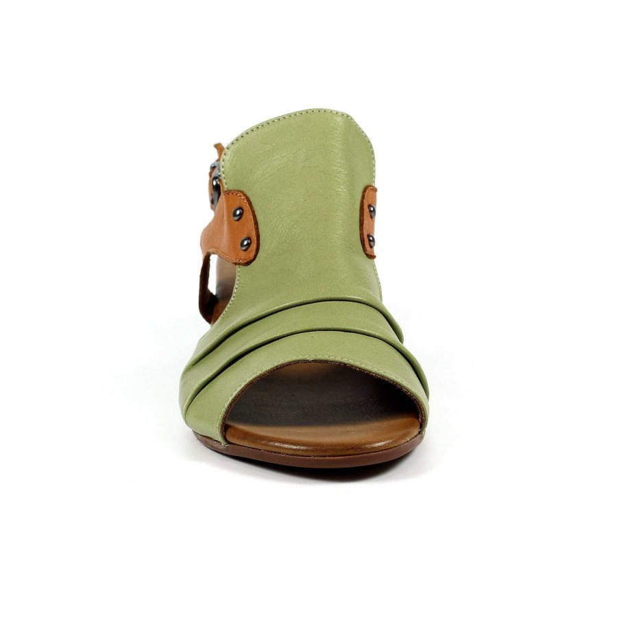 Sandals Lunar | Lazy Dogz Jaden Khaki Leather Sandal