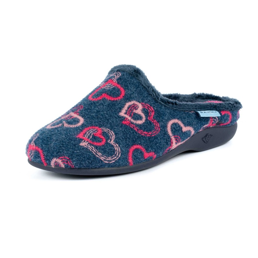 Slippers Lunar | Honey Blue Heart Mule Slipper