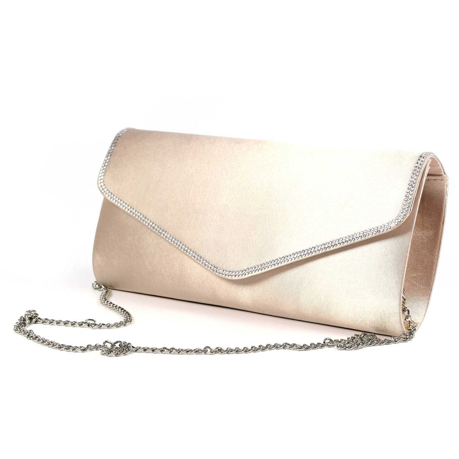 Handbags Lunar | Janelle Nude Satin Bag