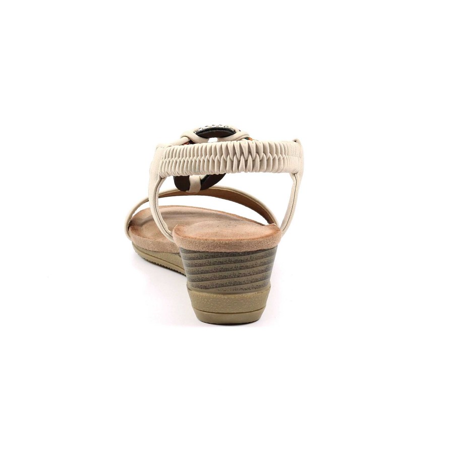 Sandals Lunar | Genoa Beige Wedge Sandal