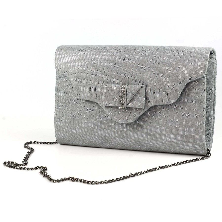 Handbags Lunar | Mira Pewter Clutch Bag