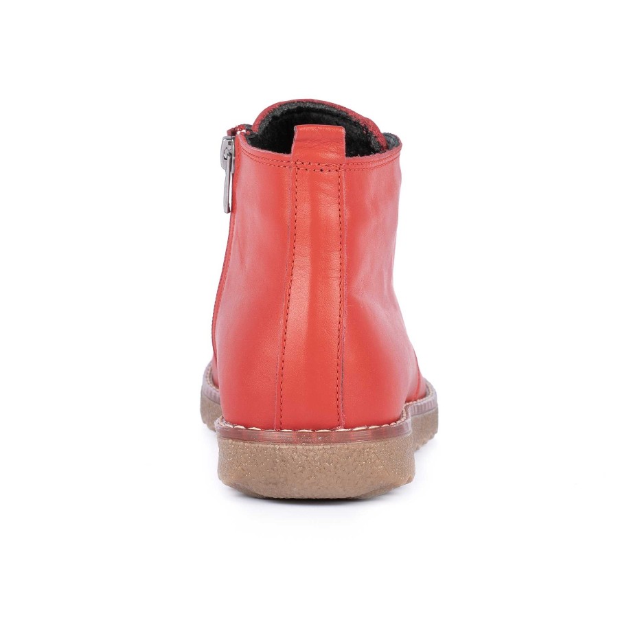 Boots Lunar | Claire Red Leather Ankle Boot